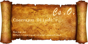 Csernyus Olivér névjegykártya