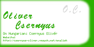 oliver csernyus business card